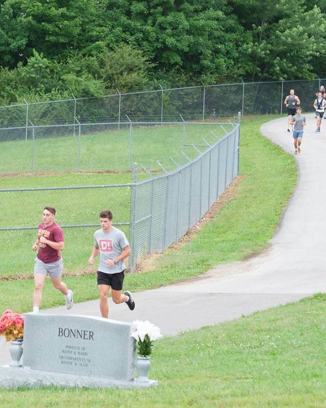 RNF members running together near RNF CrossFit in Glasgow, KY